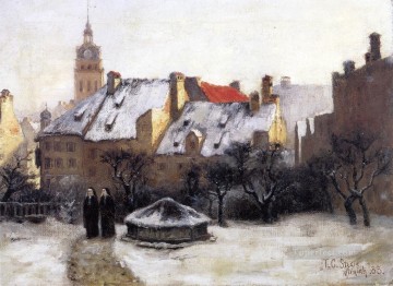 Steele Theodore Clement Winter Afternoon Old Munich figure painter Thomas Couture Oil Paintings